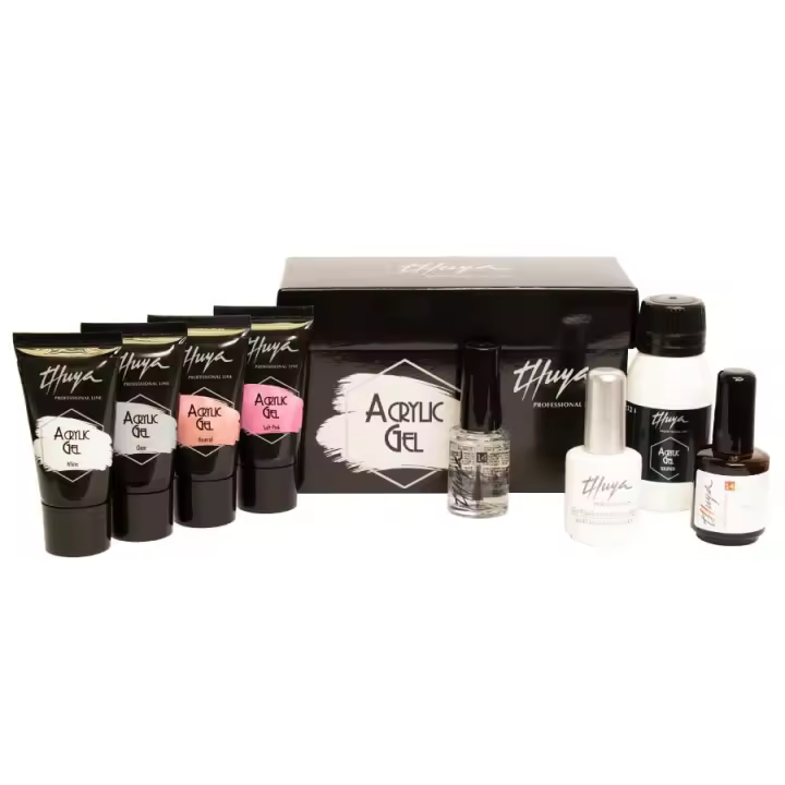 Thuya Kit Acrylic Gel Completo - Kit de Construcción de Uñas en 4 Colores - Kit Profesional para Uñas - 1