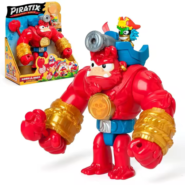 Piratix Gorila Articulado Que Golpea  y Con Un Disparador. Incluye 1 Gorila, 1 Piratix Exclusivo, 1 Tesoro Exclusivo y 1 Proyectil - 1