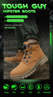 Botas De Seguridad Impermeables Para Hombre Indestructibles Con Punta De Acero Antideslizantes Antipinchazos Para Motociclistas Biker Botas Para Hombre - details 2