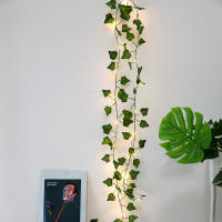 2M Planta Artificial Con Luz LED De Hiedra Verde Para Decoración De Casas Bodas Y Jardín En Navidad Crecimiento Creeper Vínculo De Hojas Para Iluminación Colgante DIY - details 1