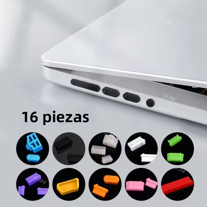 Set De 16 Protecciones De Silicona Para Portátil Universal Anti-Polvo Y Resistente Al Agua Cubierta Elástica Para USB Y Otros Puertos De Computadora - 1