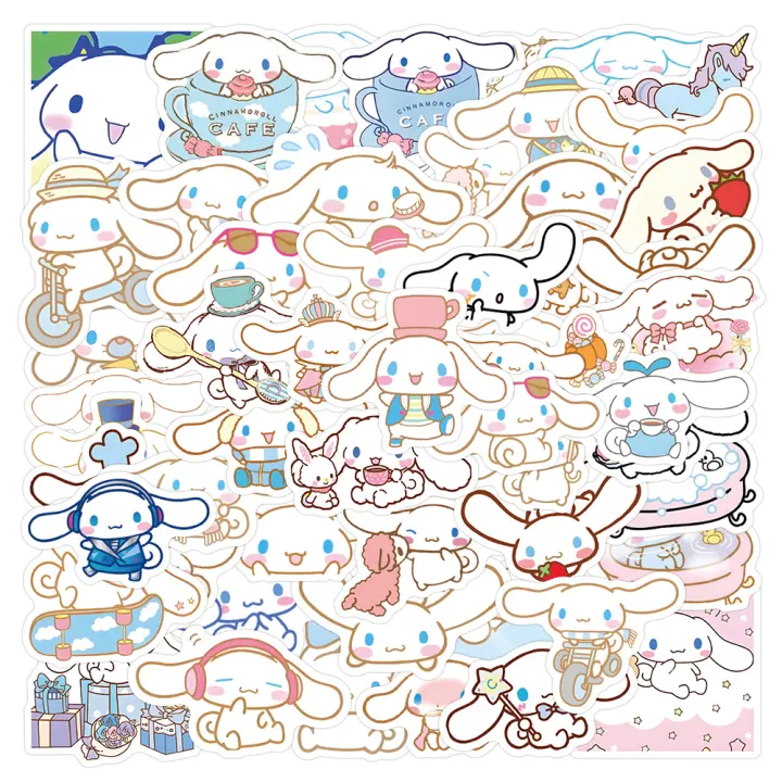 Pegatinas Sanrio Cinnamoroll Kawaii Anime 10/30/60pcs Para Botella De Agua Teléfono Diario Juguete Para Niñas Y Niños - 1