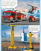 Juguete De Construcción Para Niños Estación De Bomberos Y Helicóptero De La Serie Ciudad Escala Universal Bloques Pequeños Compatible Con Lego - details 2
