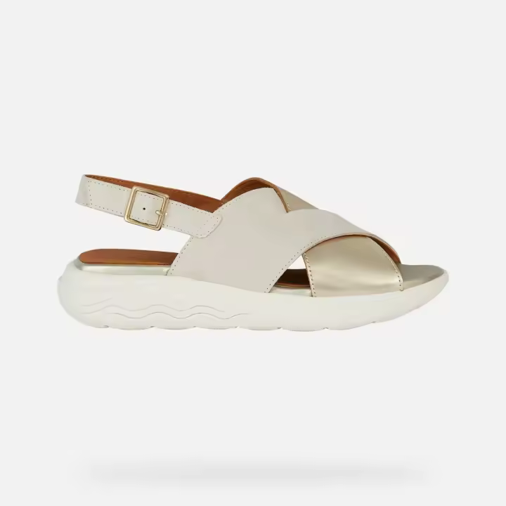 Geox mujer sandalias D spherica EC5 C sue met lea D45SVC 022CF C5V2L arena oro - 1