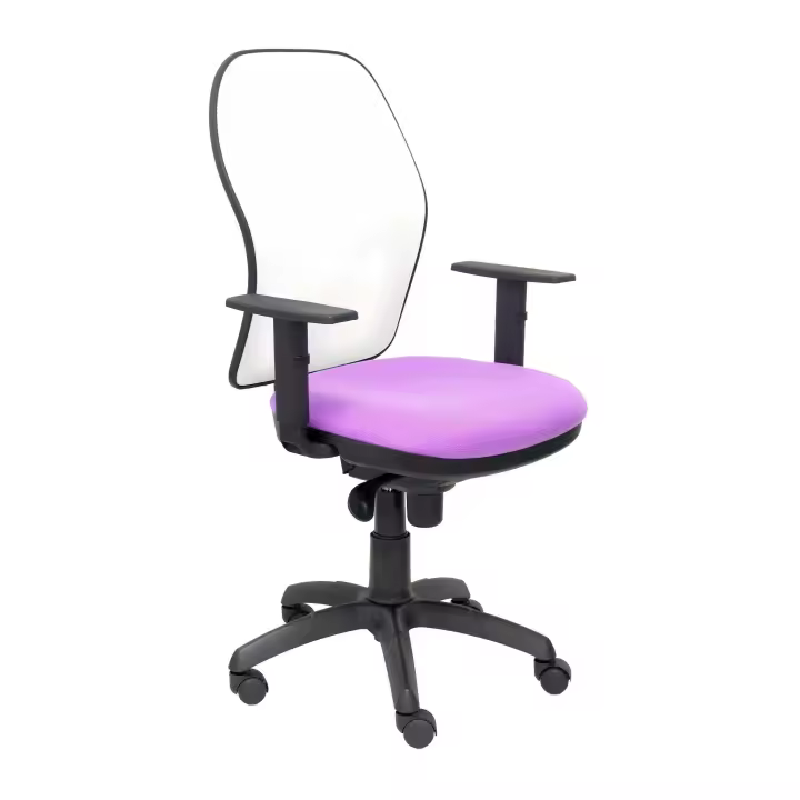 Silla de Oficina Ergonómica Piqueras Y Crespo con Malla Blanca y Asiento Bali Lila - 1