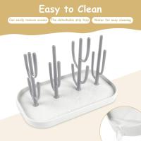 Estante para Secar Biberones de Bebés - Secador Desmontable with Portabotellas para Tetinas de Vidrio (Gris) - details 5