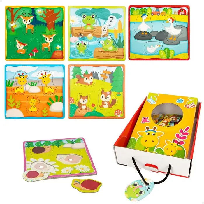COLORBABY PUZZLES TEXTURAS FAMILIAS +12M MONTESSORI PUZZLES 7x19x28 Cms. - 1
