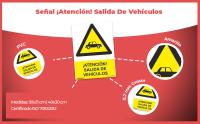 Banner - Señal Atencion Salida De Vehiculos PVC 40x30 cm