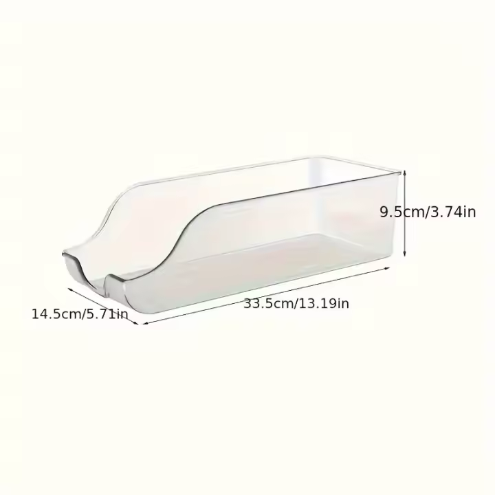 1pc Organizador de Plástico Transparente para Refrigerador - Maximiza el Espacio de tu Nevera con esta Solución de Almacenamiento Duradera y Lavable a Mano para Alimentos enlatados, Bebidas y Más! - 1