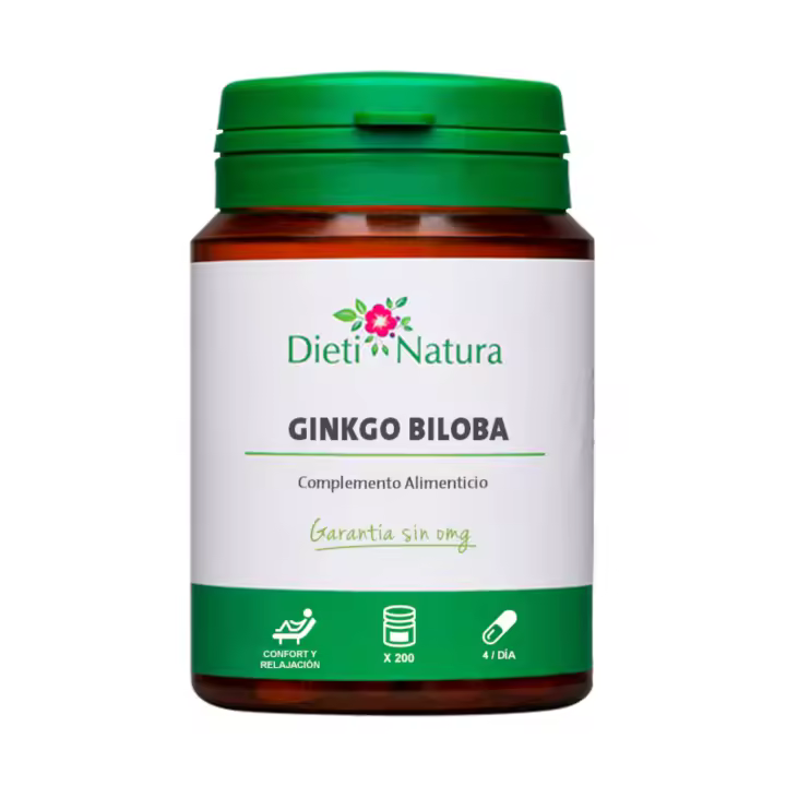 Dieti Natura Ginkgo Biloba 200 Cápsulas - Fuente de Flavonoides y Antioxidantes Naturales para las Funciones Cognitivas - 1
