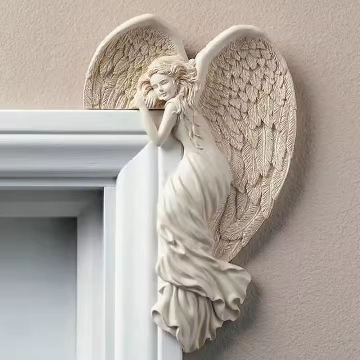 Ala De Ángel Blanca Pura Colgante De Resina Para Decoración De Puertas Y Marco De Puertas Adorno De Vida Para Tu Entrada - 1