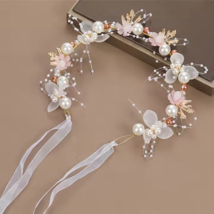 ZAKOL Adorno De Cabeza Romántico Y Dulce Para Novia Con Perlas Y Flores Diadema De Joyería De Boda Para Niñas - 1