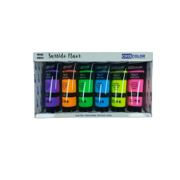 Pintura acrilica de 6 Colores Impermeable, no Se Decolora, para Lienzos, Madera, Cerámica, Ideal para Principiantes y Profesionales Surtido, 75 ml (Paquete de 6) - 1