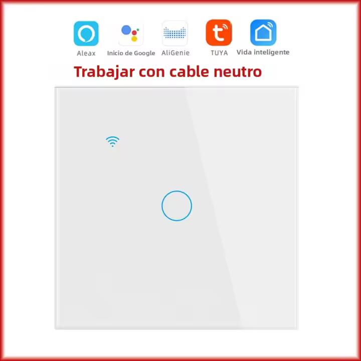Interruptor Inteligente WiFi De Pared Con Toque EU 220V Necesita Alambre Neutro Compatible Con Alexa Google Home 1/2/3/4 Gang Tuya Smart Life - 1