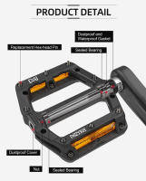 Pedales De Bicicleta MZYRH De Nylon Reflectante Con 3 Rodamientos Ultraligeros Antideslizantes Impermeables Para MTB Y Carretera Piezas De Bicicleta - details 3