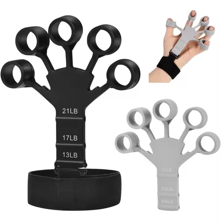 Fortalecimiento de Dedós de 3 piezas, ajustable, para entrenamiento de fuerza, de 6,6 to 21 Libras, entrenador de agarre, entrenador de agarre para entrenamiento de Resistencia - 1
