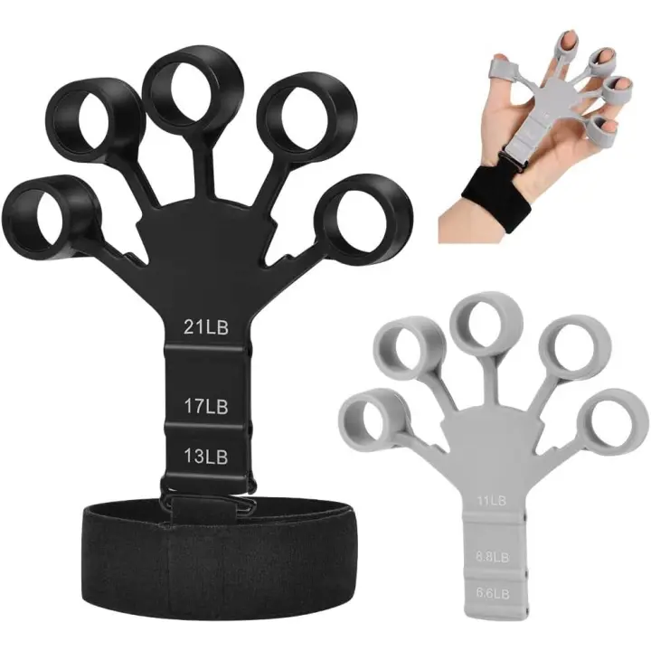 Fortalecimiento de Dedós de 3 piezas, ajustable, para entrenamiento de fuerza, de 6,6 to 21 Libras, entrenador de agarre, entrenador de agarre para entrenamiento de Resistencia - 1