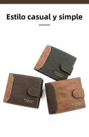 Cartera Corta Para Hombre De Cuero PU De Alta Calidad Porta Tarjetas Y Fotos Pequeña Monedero 3-Plegable Estilo Slim - details 0
