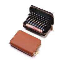 Cartera De Tarjetas De Negocio Para Hombres Y Mujeres En Gris PU Cuero Protegido Monedero Con Cierre De Cremallera 20 Espacios Para Tarjetas - details 14