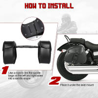 Par De Bolsas De Sillín Para Motocicleta En Cuero PU Negro Impermeable Almacenamiento Lateral Equipaje De Viaje Para Suzuki/Yamaha/Honda - details 18