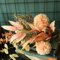 Bouquet De Flores Artificiales Otoño Rosa De Seda Hojas De Maple Dandelion Para Decoración De Hogar Bodas Halloween Y Otoño - details 10