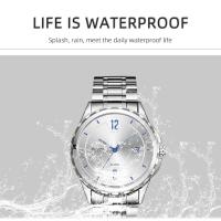 Reloj De Pulsera De Cuarzo Para Hombre NOTIONR En Acero Inoxidable Plata Y Negro Lujo Casual Calendario Completo Resistente Al Agua - details 0