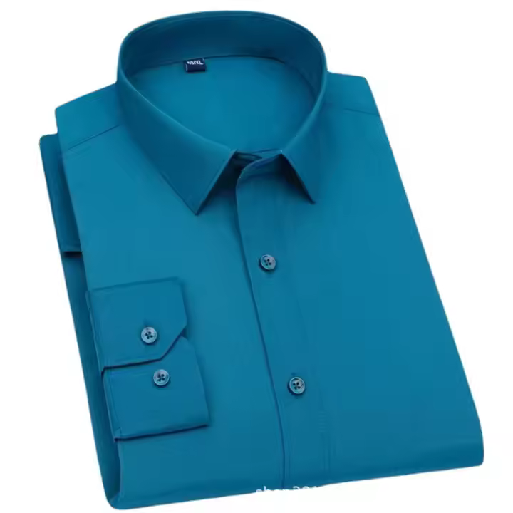 Camisa De Manga Larga Para Hombre En Color Sólido Cuatro Estaciones Formal Social Casual Antirreducción Profesional Sin Planchar - 1