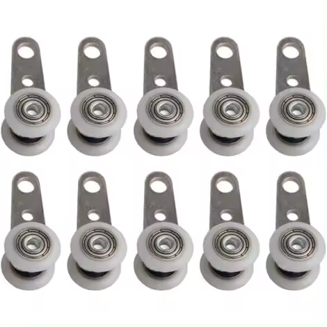 Juego de 10 rodillos para puertas de patio o puertas correderas - metal y plástico - 4,5 x 1,9 cm - 1