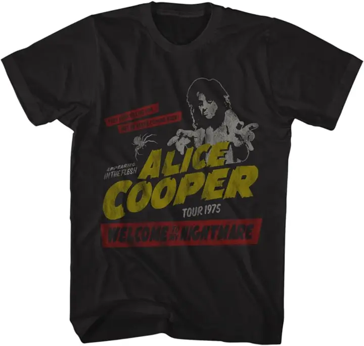 Camiseta negra Bienvenido a mi pesadilla Tour de Alice Cooper - 1