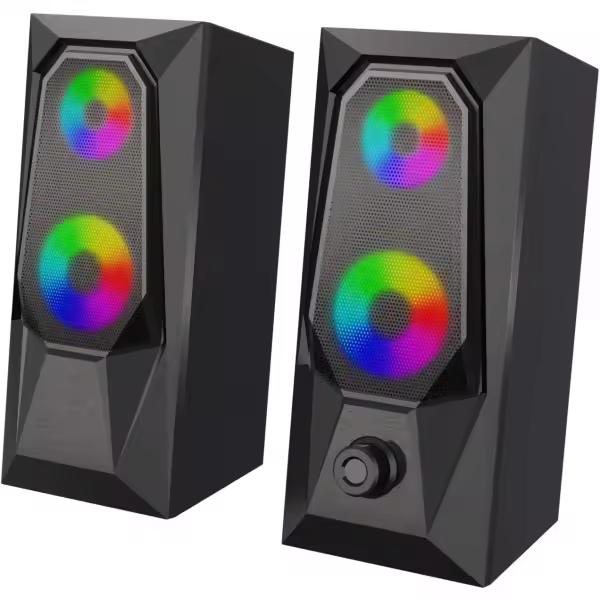 Cable para computadora, altavoz con Luz RGB LED, Estéreo subwoofer, altavoz para computadora con Canal USB 2,0 - 1