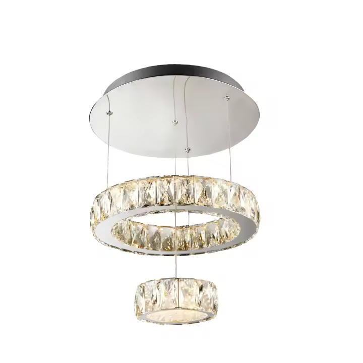 Clásica Trébol de acero cromo vidrio lámpara de techo de plata Led 33W 4000K - 1