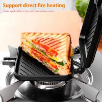 Doble Cara Pan de Freír Pan Antiadherente Placa de Barbacoa Múltiples Propósitos Molde de Tostadora de Sándwich Resistente al Calor Fabricante de Gofres Para Cocina, Suministros Escolares, Regreso a Clases - details 1