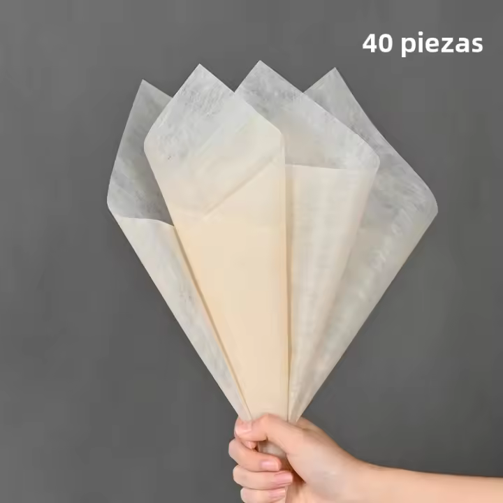 Papel Decorativo Translúcido De Algodón Lechoso Para Empaquetado De Flores Florista Envoltura De Bouquet De Boda Colorido Suave Y Elegante - 1