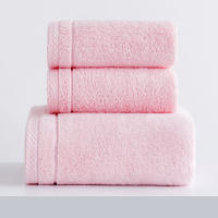 2 toallas y 1 toalla de baño de algodón peinado grueso y absorbente para lavarse la cara, toallas de casa - details 2
