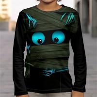Camiseta De Halloween Con Ilusión Optica De Ojo Grande Para Niños Y Adolescentes Hombres Estilo Activo Material De Poliéster Talla Grande Para Unisex - details 2
