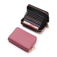 Cartera De Tarjetas De Negocio Para Hombres Y Mujeres En Gris PU Cuero Protegido Monedero Con Cierre De Cremallera 20 Espacios Para Tarjetas - details 12