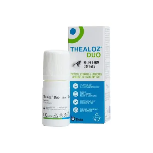 Thea THEALOZ DUO 10 ML - Solución Oftálmica Sin Conservantes - Protección y Hidratación Ocular - 1