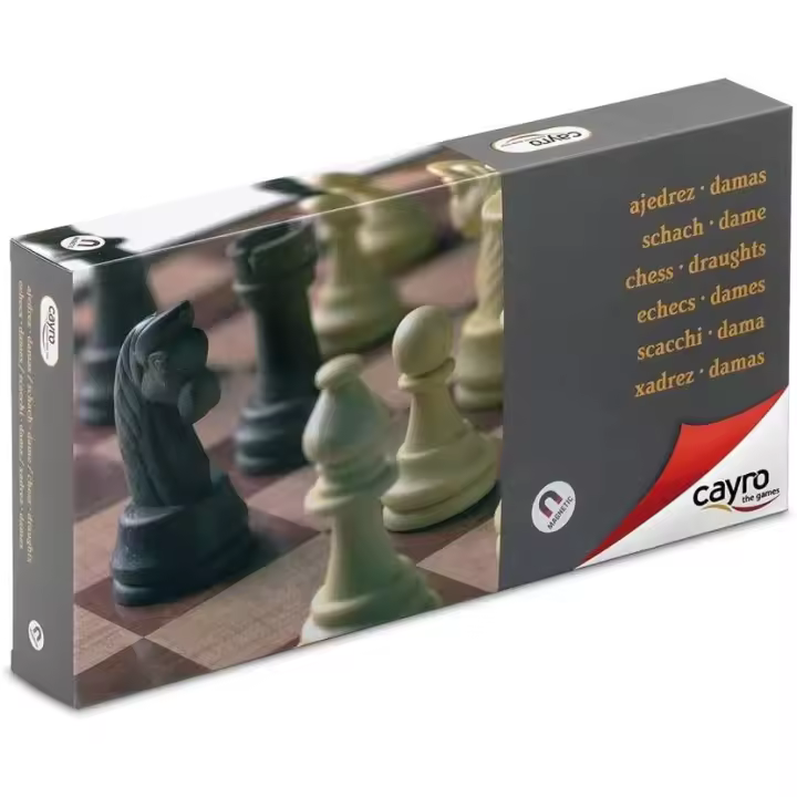 Cayro - Ajedrez y Damas - + 7 Años - Modelo Grande y Magnético -Tablero Plegable2 Juegos en 1 - para 2 Jugadores - 1