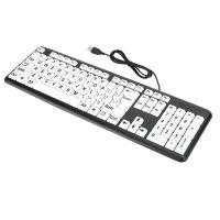 Teclado Para Visión Baja Negro Con Teclas De Impresión Gruesa Y Teclado Conexión USB Cableado Para Ancianos 104 Teclas - details 1