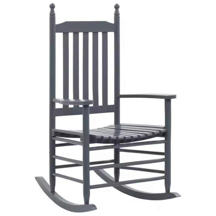vidaXL Mecedora con asiento curvo madera de álamo - 1