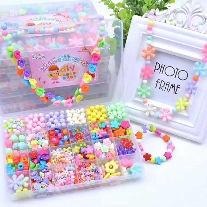 Juguetes De Perlas DIY Para Niñas Con Conjunto De Accesorios 24 Cajas Hacer Joyería Y Pulseras Creativo Regalo Para Niños - 1