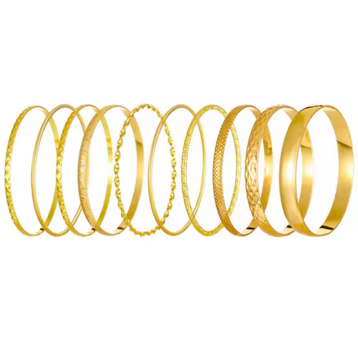 Juego De 10 Pulseras De Cadena Cubana Punk Para Mujeres Y Hombres Pulseras Bohemias Multicapa De Color Dorado Con Encantos Joyería Moda Regalo - 1