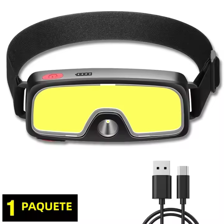 Linterna Frontal LED COB Super Brillante Recargable Por USB Con 3 Modos Lámpara De Cabeza Para Camping Y Senderismo - 1