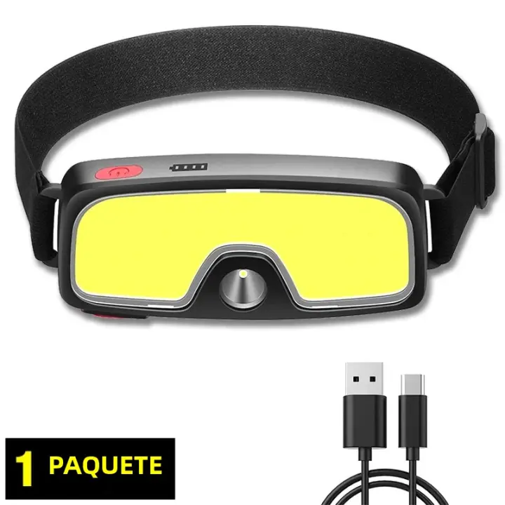 Linterna Frontal LED COB Super Brillante Recargable Por USB Con 3 Modos Lámpara De Cabeza Para Camping Y Senderismo - 1