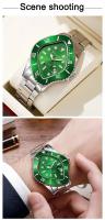 Reloj De Moda Para Hombre Casual Business Verde Deportivo Con Calendario Reloj De Cuarzo Para Mujer Y Niños Material De Pulsera Acero Inoxidable Dial De Vidrio Recubierto - details 3