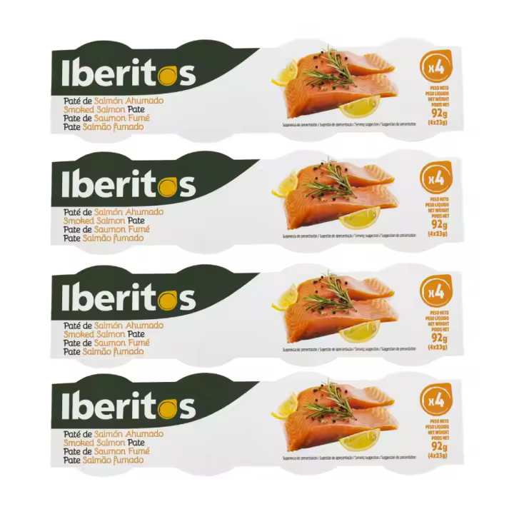 Paté de salmón ahumado Iberitos 4x23 g pack de 4 - 1