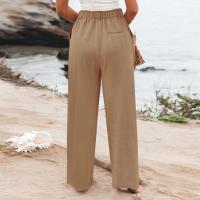 Pantalones Anchos Para Mujer Cintura Alta Elástica Trasera Negocios Casual Largo Pantalones Regulares De Pierna Recta Para Otoño/Invierno - details 39