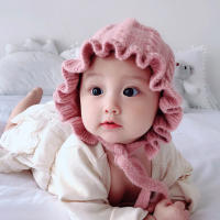 Gorro De Bebé Otoño Invierno Con Diseño De Volante Y Estampado Sólido Ajustable Para Niñas Cabeza Infantil Ropa De Bebé - details 4