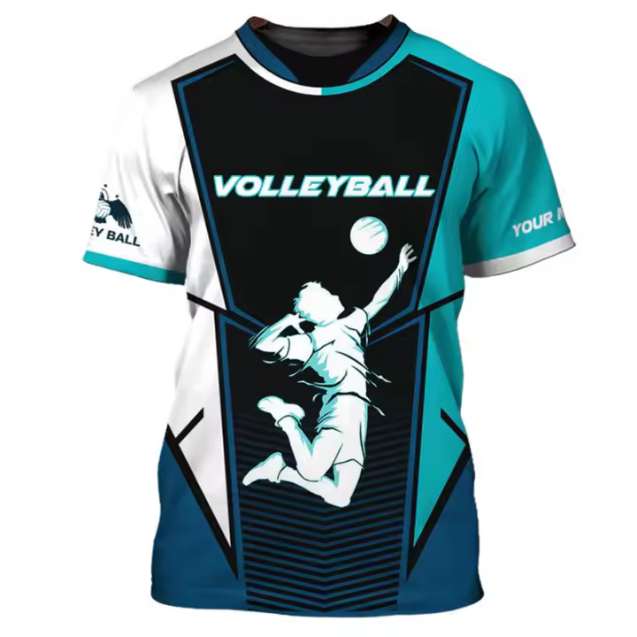 Camiseta De Voleibol Para Hombres Imprimida 3D Deporte Transpirable Ligera Secado Rápido Estilizada Cómoda Con Mangas Cortas - 1