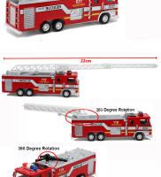 Camión De Bomberos De Escala 1:32 Juguete De Coche De Metal Con Ruedas De Goma Música Luz Función Retroalimentada Tanque De Agua Regalo Para Niños - details 9